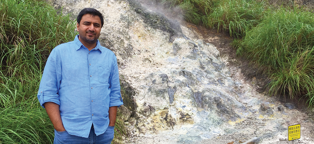 Sudhir at the hotsprings in Taiwan